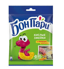 Жевательный мармелад Бон Пари кислые змейки, 120 гр