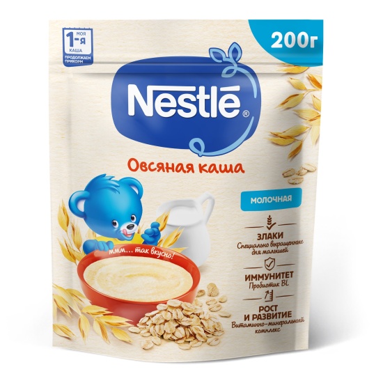 Сухая молочная овсяная каша Nestle для продолжения прикорма 200 г