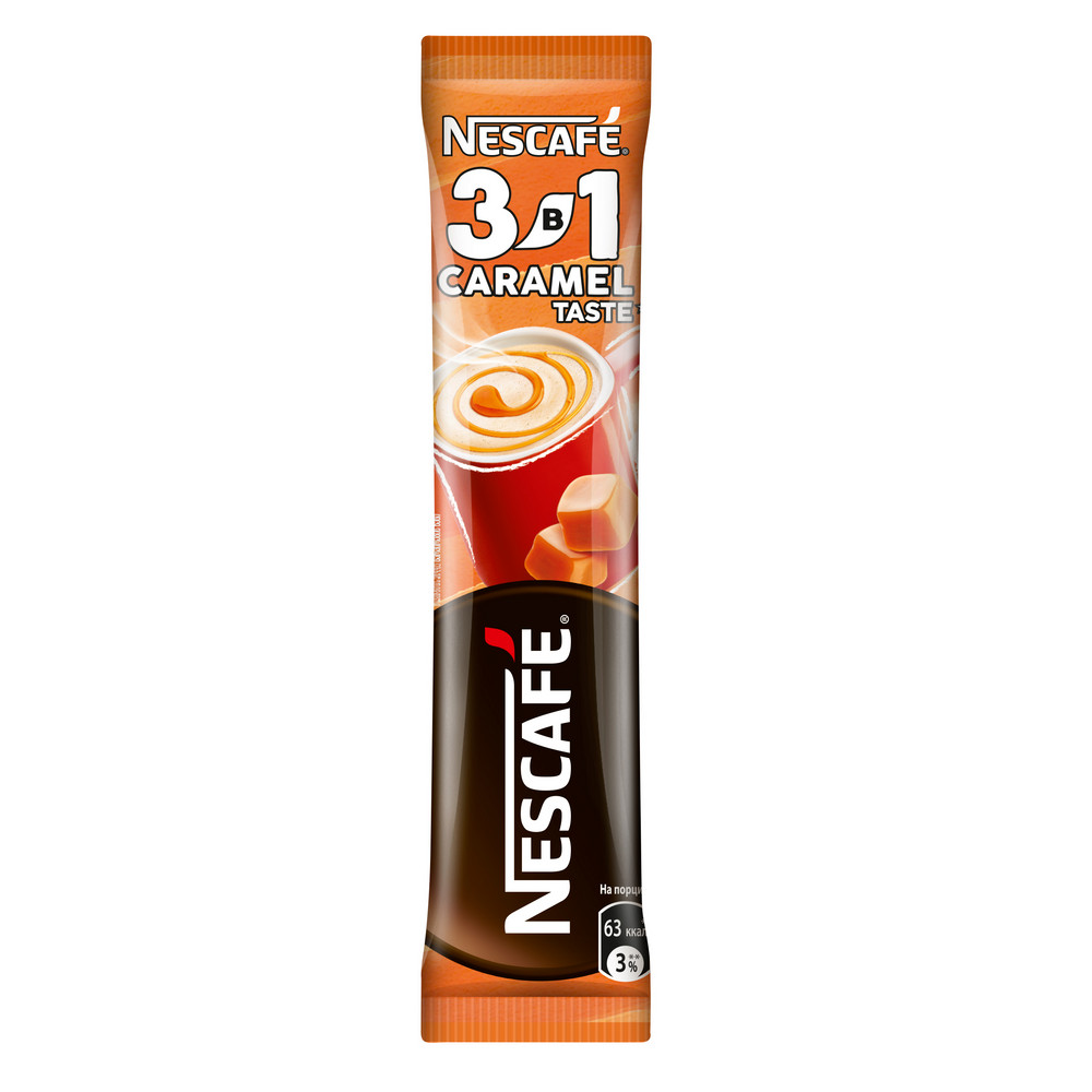 Кофейный растворимый напиток Nescafe Caramel цепь (10 порций по 14,5 г)
