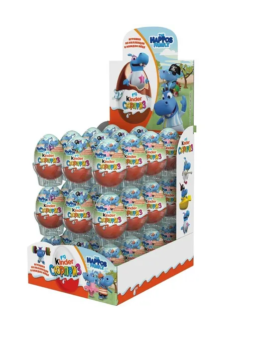 Шоколадное яйцо Kinder Сюрприз Бегемоты 36 шт по 20 г 