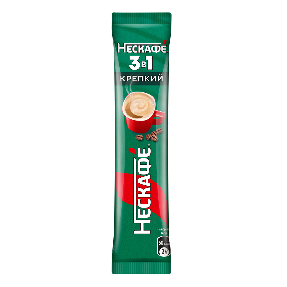 Растворимый кофейный напиток Nescafe 3 в 1 Крепкий цепь (20 порций по 14,5 г)