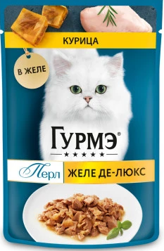 Влажный корм Gourmet Перл Желе Де-Люкс для кошек с курицей, 75 г