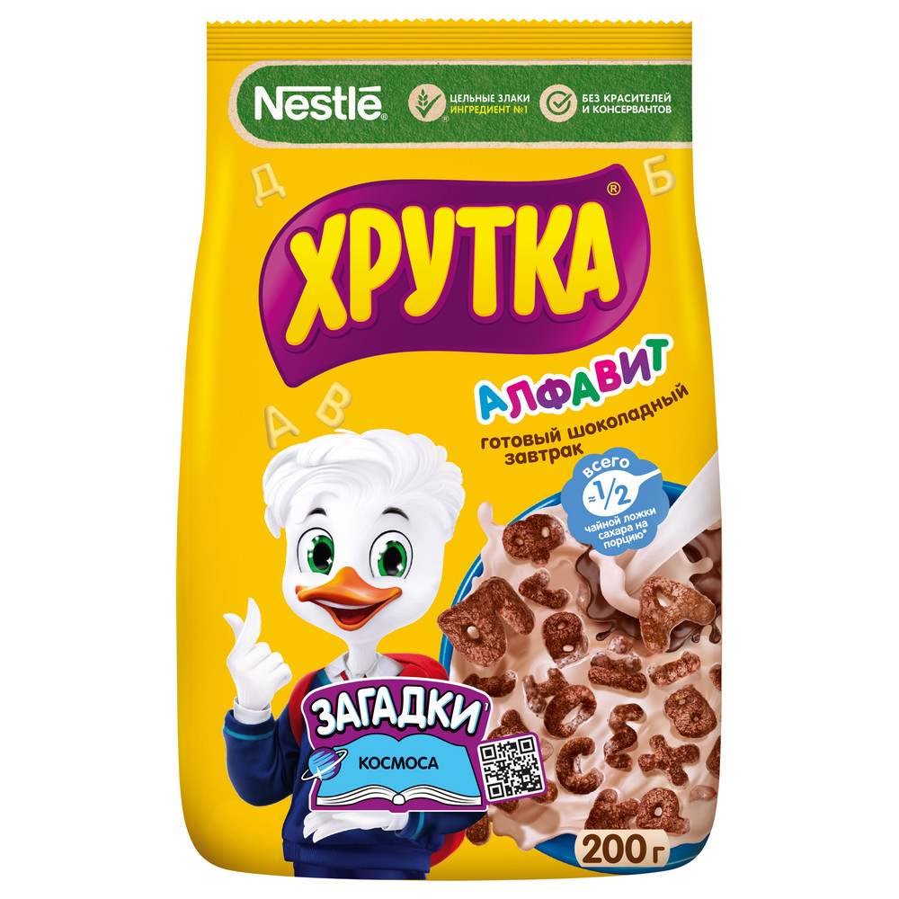 Готовый шоколадный завтрак ХРУТКА Алфавит,  200г